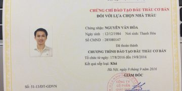 chứng chỉ đào tạo đấu thầu cơ bản