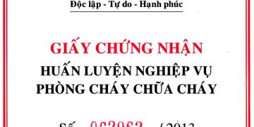giấy chứng nhận phòng cháy chữa cháy